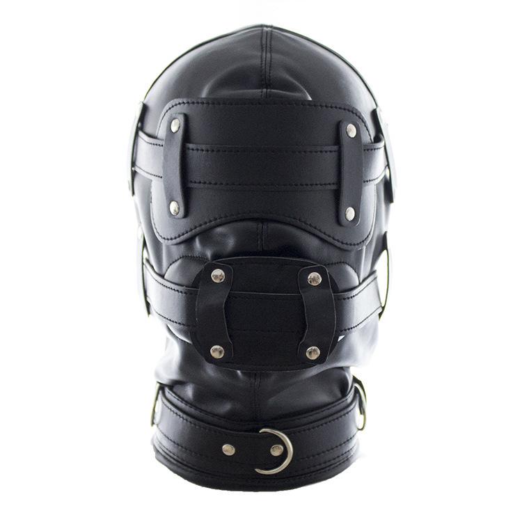 Detachable Eye Mask & Gag Full Head Cover for Men/Women - SM Erotic Toy for Couple's Flirting and Slave Training