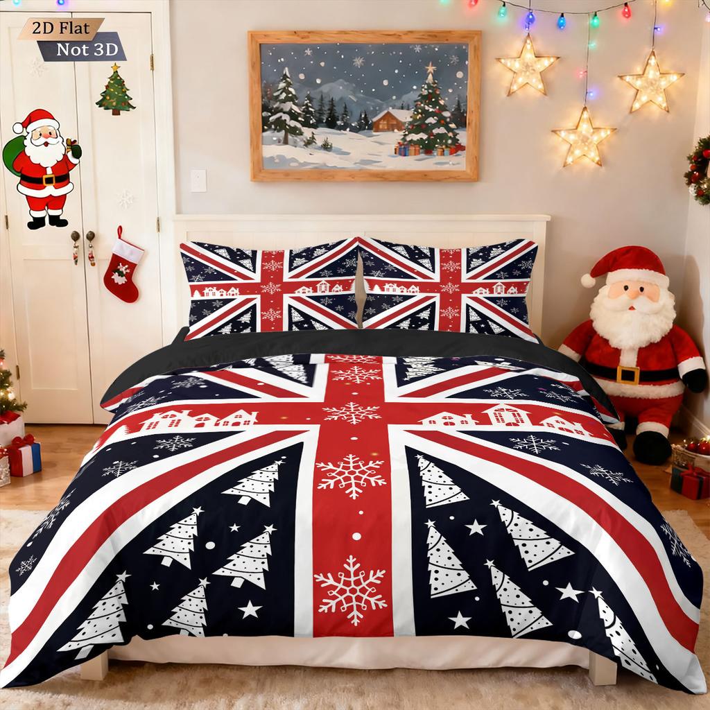 National Flag Pattern 3D Digital Printing Bed Three-Piece Set Quilt Cover Pillowcase Bedding Home Textile Can Be
