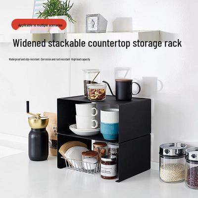 Widened Stackable Kitchen Countertop Storage Rack