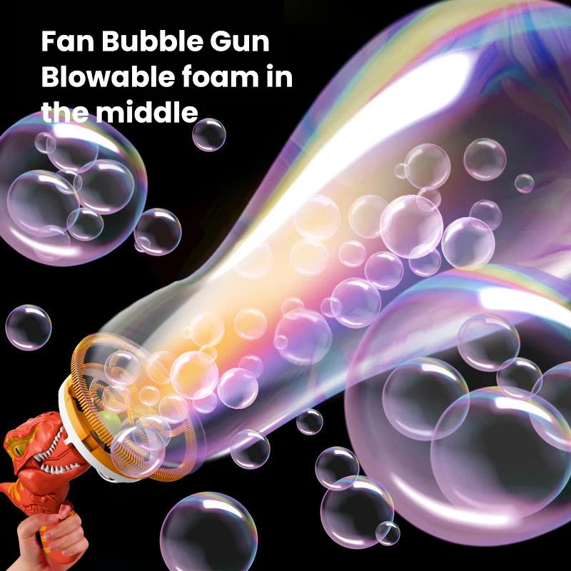Soap Bubble Gun Dinosaur Electric Blowing Tuba Bubbles Machine Automatic Blower Toys Summer Outdoor Games Party Toy For Kid Gift