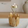 Natural Wood Candle Holder Wooden Glass Holder, Rustic Driftwood Ornament, Farmhouse Eco-friendly Tabletop Decor for Living Room Bedroom Office