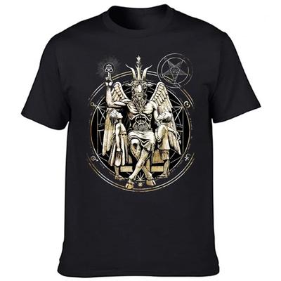 Satanistyczny Diabeł Bafomet T-Shirt Unisex Lato Krótki Rękaw Chłodny Oddychający Graficzny T-shirt Top Harajuku Vintage Casual Streetwear#Kolor