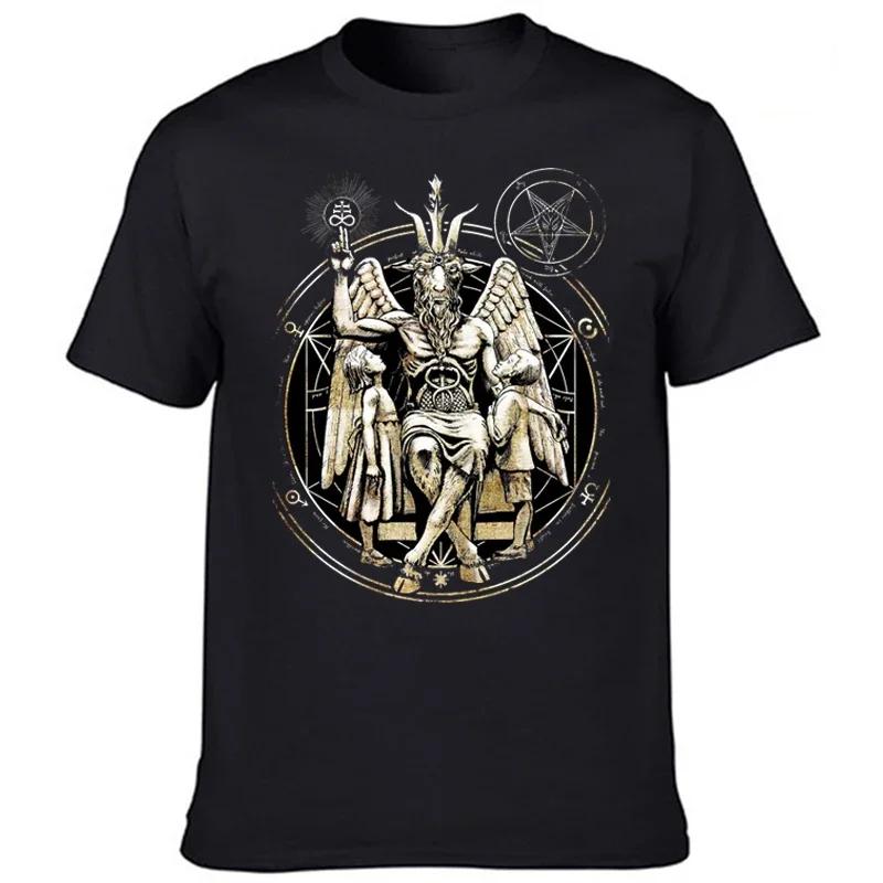 Satanic Devil Baphomet T-Shirt Unisex Summer Short Sleeve Cool Breathable Graphic Tee Tops Harajuku Vintage Casual Streetwear#Color