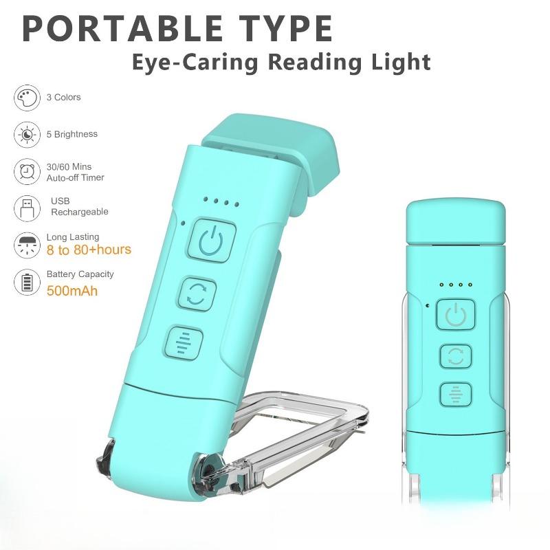 

1PC Bookholder Light Bookmark Light USB Charging Portable Clip Light Desk Light Eye Protection Mini LED Card Book Light озеро синий