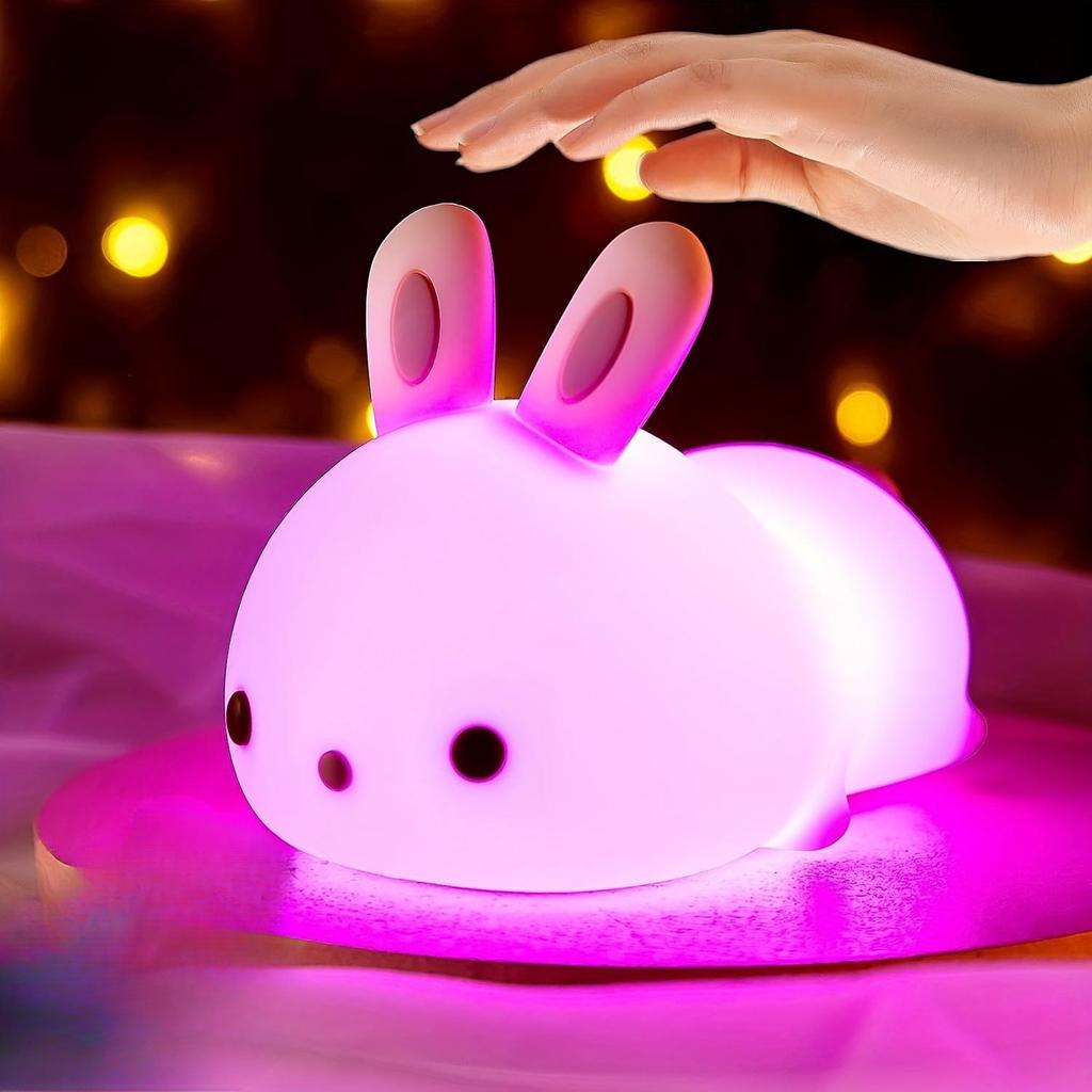 1PC Kreative Geschenk Nacht Pat Silikon Licht Led Kaninchen Nachtlicht