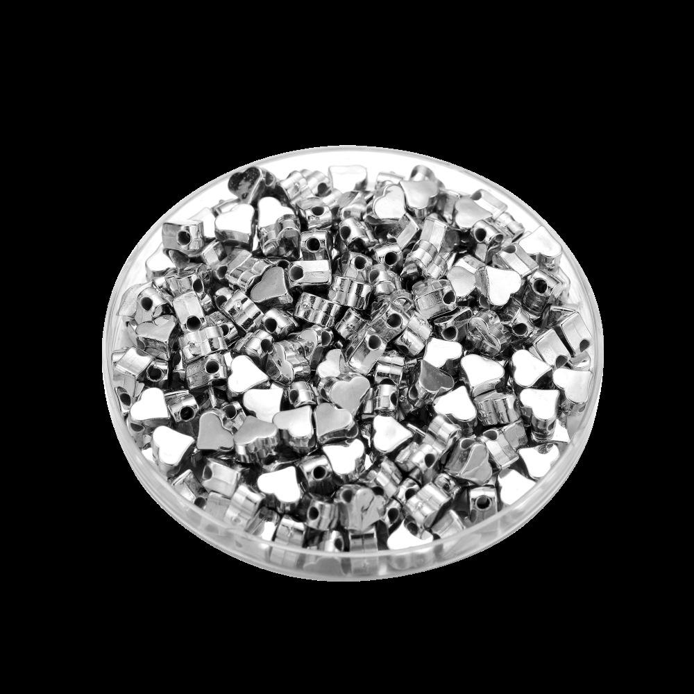 Electroplated CCB Metal Heart, Butterfly, and Clover Spacer Beads for Bracelets.