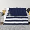 Nautical Navy Anchor Plush Blankets Vintage Throw Blankets for Home Hotel Sofa 200x150cm Quilt