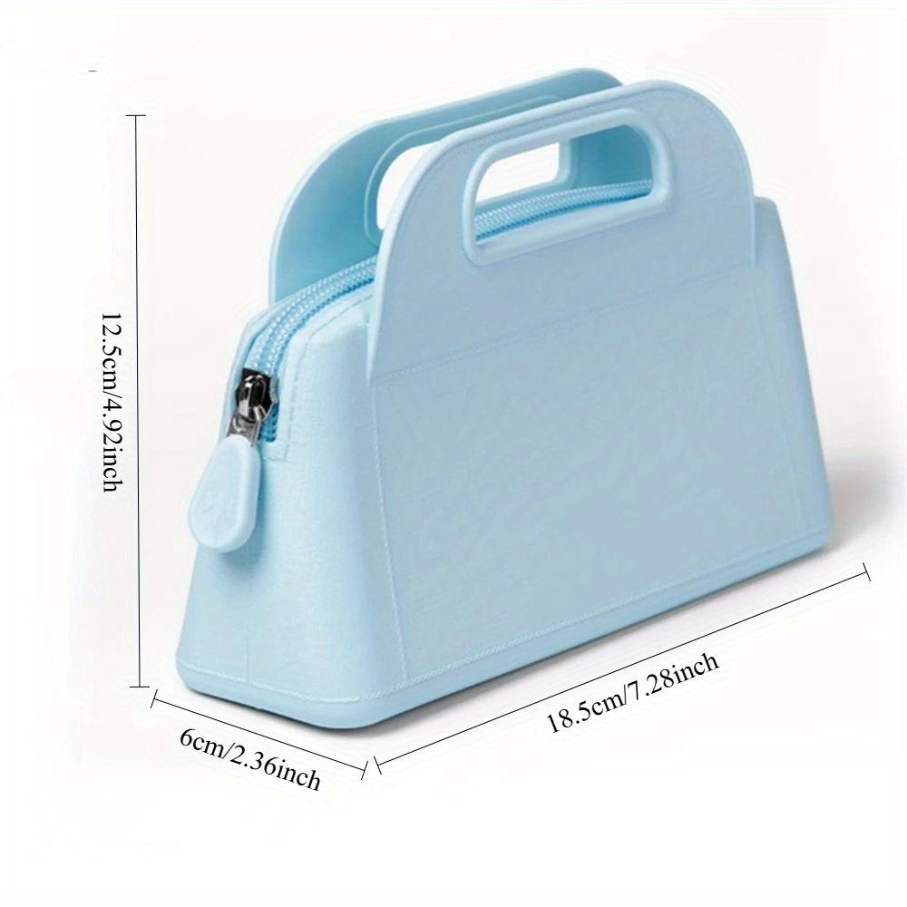 Silicone Cosmetic Bag for Women Portable Storage Bag Zipper Closure Handbag Travel Toiletries Organizer Makeup Bag Hand-held
