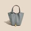 2025 Trending Women's Genuine Leather Cowhide Bucket Bag: Versatile, Top Layer Vegetable Tanned Handbag