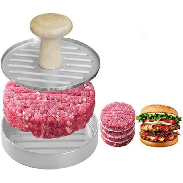 5 Inch Burger Press, Stainless Steel Non-Stick Hamburger Patty Maker with Plastic Handle, Hamburger Meat Press for Beef Pattie BBQ Grill