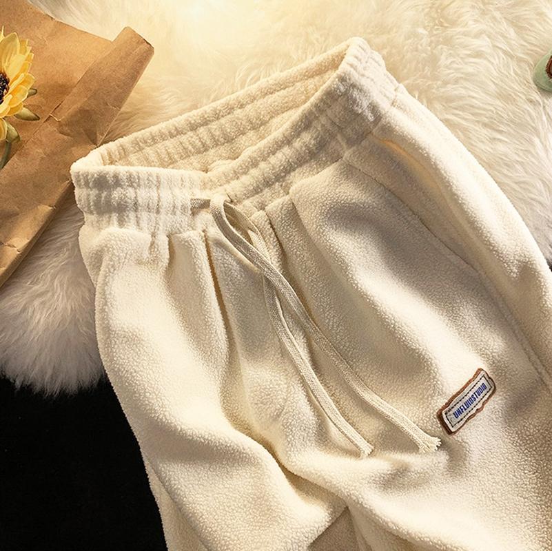 Casual Sports Pants Thick Fleece Warm Sweatpants Baggy Joggers Trousers