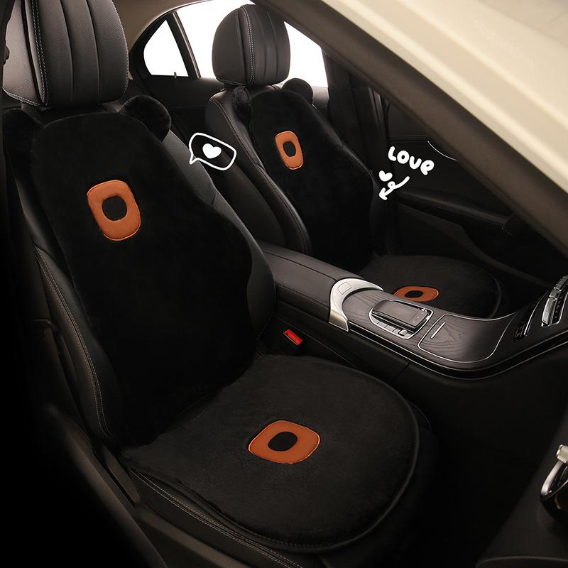 Cute Bear Plush Winter Car Seat Cushion for Mazda EZ6, CX30, CX50, and Mazda 6