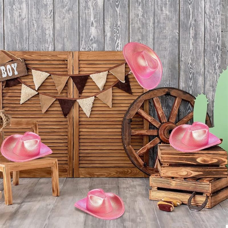 Glittering Miniature Cowboy Hat Bottle Toppers Perfect For Western Themed Parties and Celebration Embellishment