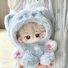 20cm Plush Doll Clothes – New Animal Series Fluffy Bunny Hooded Jumpsuit Cute Winter Outfit for Doll, Kawaii Gift, Not Dolls