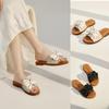 Women's 2025 Genuine Leather Sandals with Transparent Rubber Sole & Bowknot