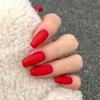 Velvet-Rose Midi False Nails 24Pcs Matte Texture Resin Material Fashion Decoration