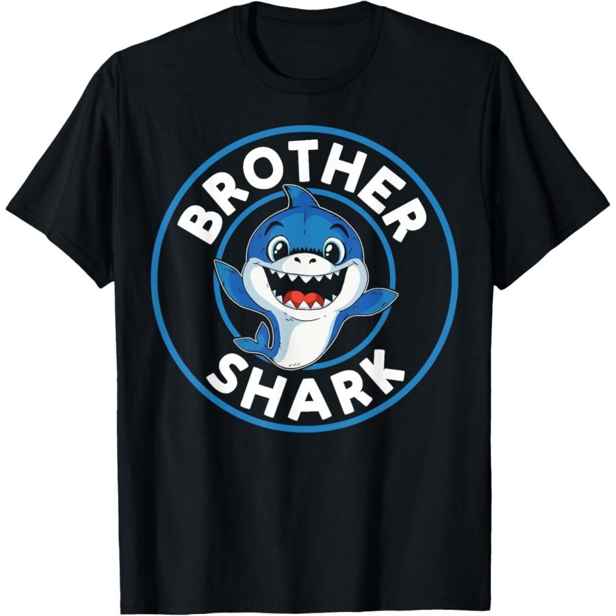 Семейная футболка для любителей акул, смешная, милая, брат-акула S