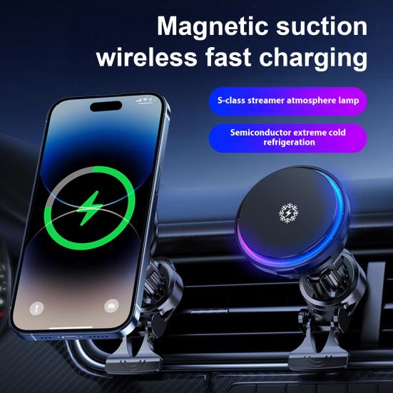 Magnetic Car Mount Charger 360-Degree Rotation Easy To Install Car Air Vent Wireless Charging Fast Charger Phone Holder