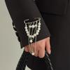 Hip Hop Trendy Imitation Pearl Tassel Chain Brooches for Men Women Waist-shaping Fixed Pin Accessory Multi-functional Jewelry