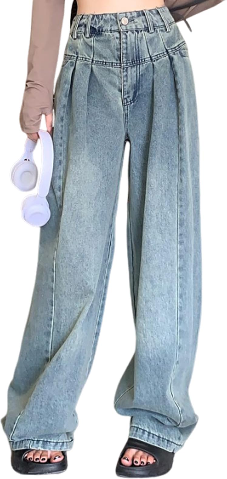 

Джинсы-баллоны Широкие штанины Стильные Свободные Корейские Все Мори Длинные Карго Длинные Простые Джинсовые Стильные Широкие штанины Размеры [J.STORE] Брюки, Брюки, Повседневные, Посадка,