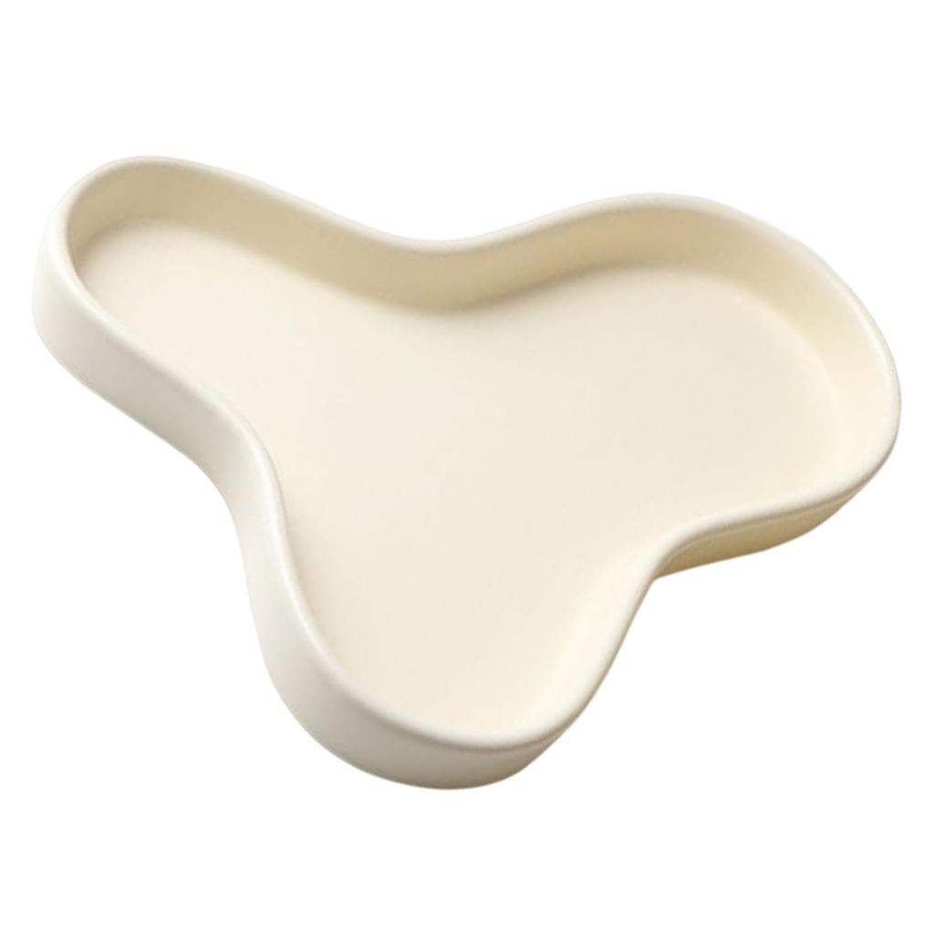 Multipurpose Decorative Tray Jewelry Plate Dish for Desktop Bedroom Decor Beige