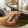Floor Mat Living Room Bedroom Rug Rug Coffee Table Mat Saxophone Vintage Pattern Round Kids Area Rug