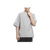 Adidas Spliced Stripes Logo Embroidered Round Neck Short Sleeve Drop Shoulder T-Shirt Unisex Tops Medium-Hemp-Gray JI6644