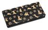 Hasegawa Deerskin Inden Long Wallet with Bill Unisex Compartment, (Cat, White)