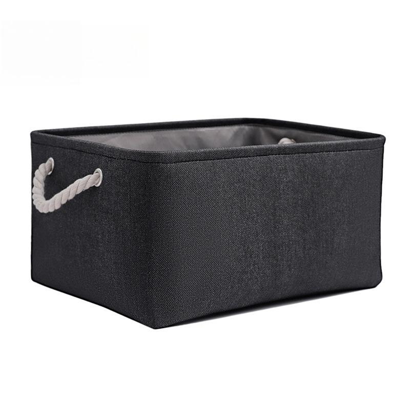 Desktop Miscellaneous Clothing Storage Rack Thick Cotton and Linen Solid Color Storage Basket Household Folding Storage Box