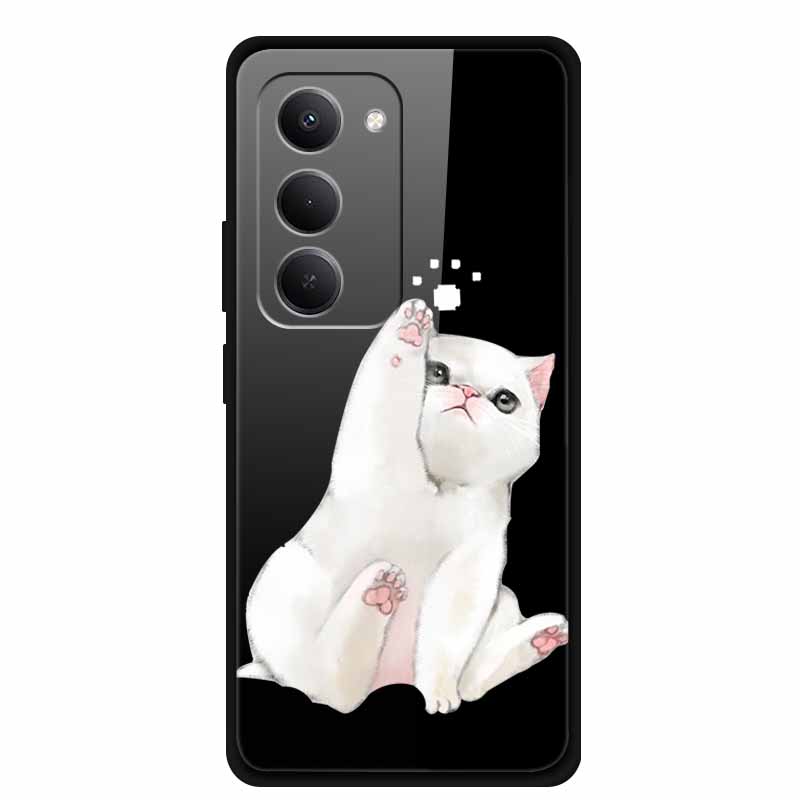 Glas-Rückseite für Xiaomi Redmi 15 4G Cartoon Niedlich Weicher Stoßfänger Harte Gehärtete Glas Hülle für Xiaomi Redmi 15 5G Hülle 6,9" Schale