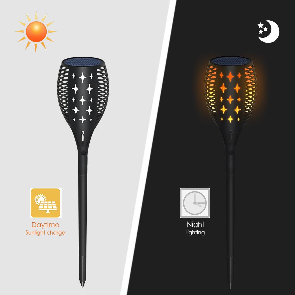 Solar Torch Lights with 96 LED Flame Effect for Outdoor Landscaping