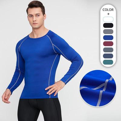 Herren Quick-Dry Atmungsaktives Langarm Kompressions-Trainingshemd