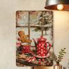 Metal Tin Sign Watercolor Christmas Tree Retro Wall Decor 20x30cm