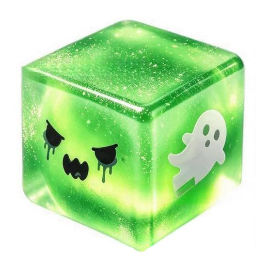 Quetschwürfel Spielzeug Halloween Geist Stress Sensorisches Spielzeug Angstlinderung Langsam aufsteigend Glitzer Kneten für Kinder Erwachsene Mini