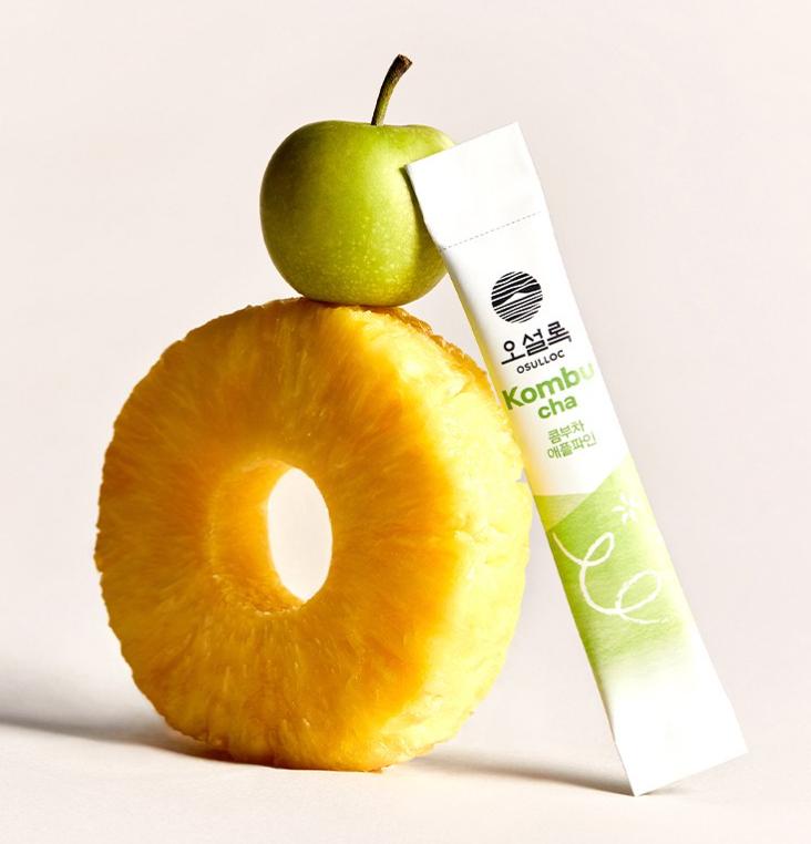 Osulloc Kombucha 3-Flavors Set – Calamango, Rich Peach, Apple Pine 10p Each – Korean Fermented Tea