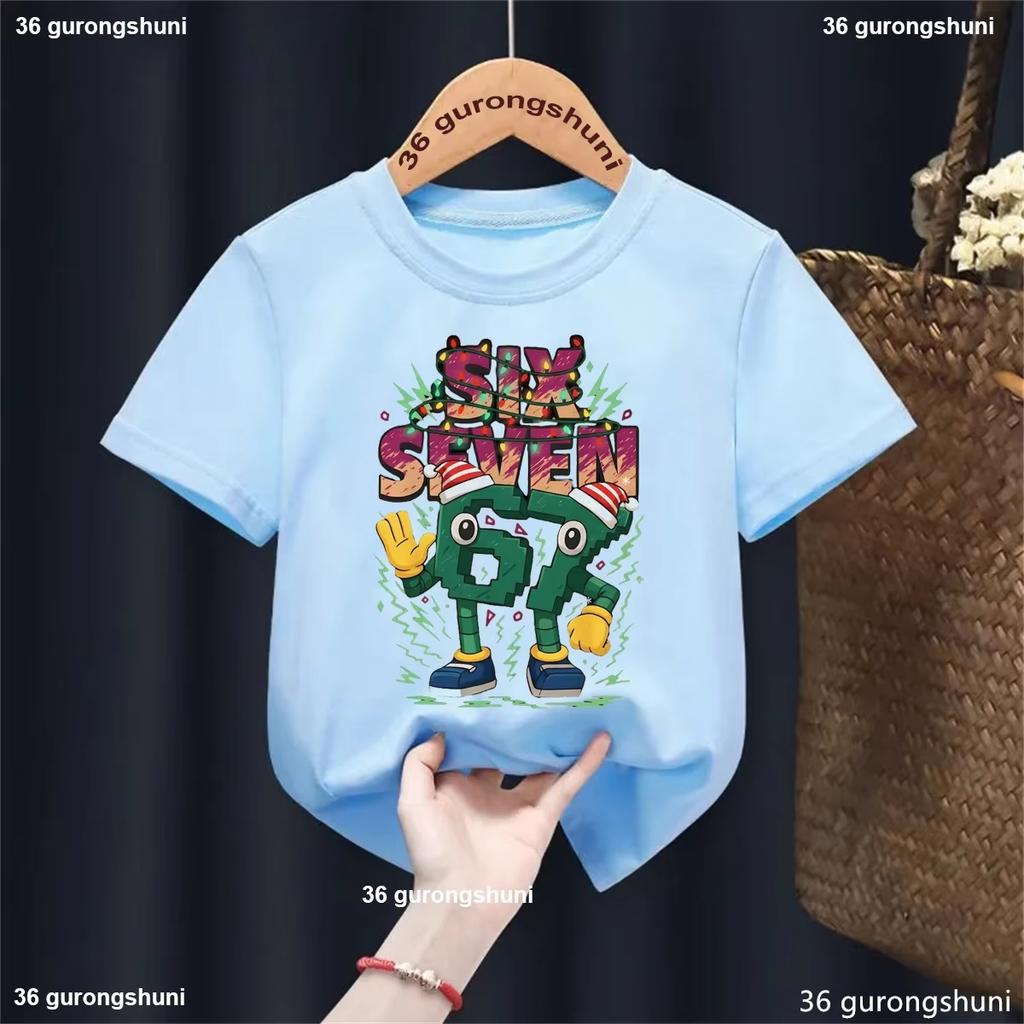 Kids 67 Themed Colorful Print TShirt Soft Cotton Fabric Breathable and Comfortable Ideal for Toddlers and Childrendf0312