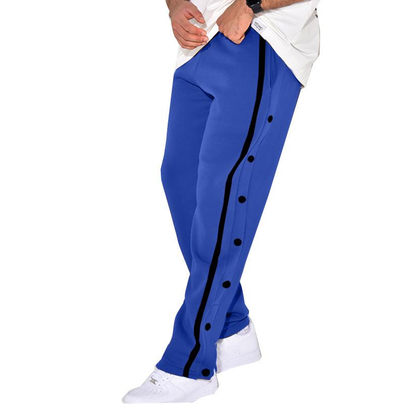 Men's casual sports buttoned trousers men's autumn new loose straight drawstring large size trousers