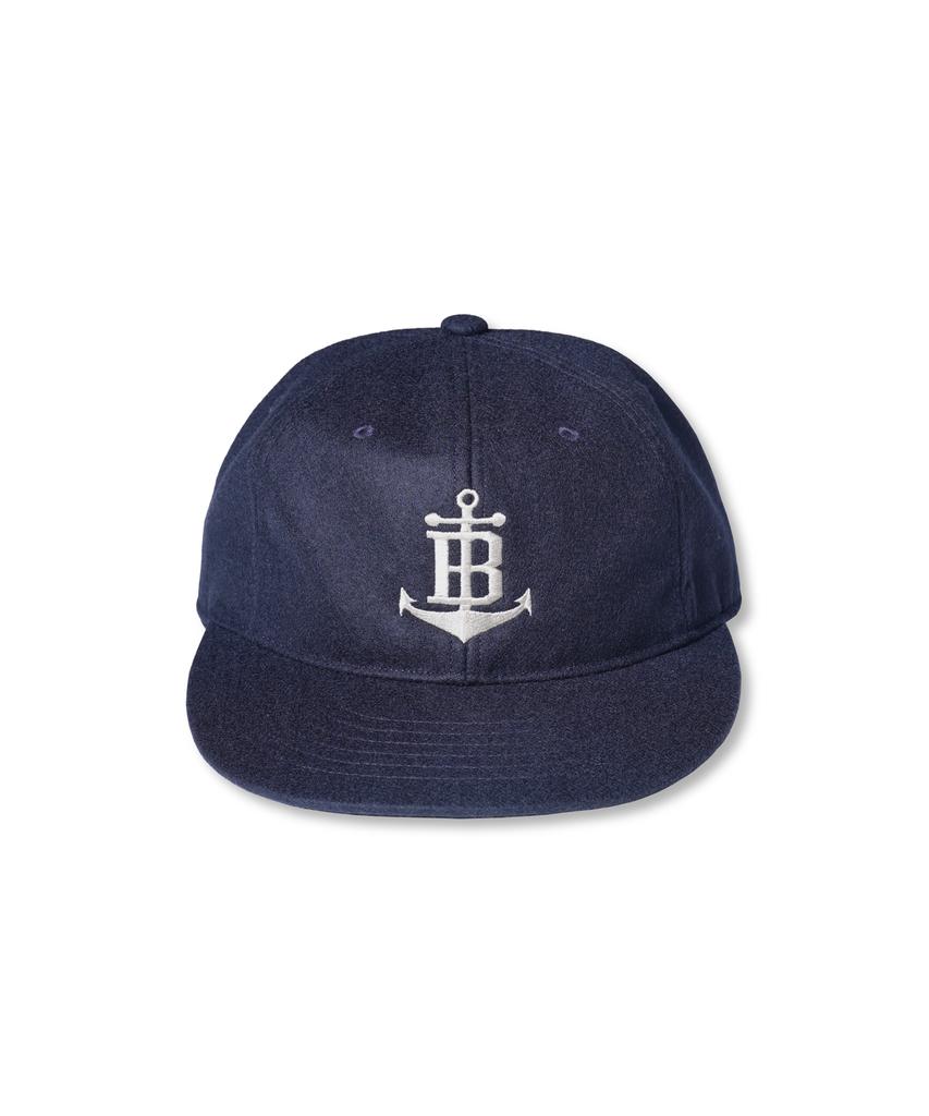 Bancheu Anchor Logo Wool Flannel Vintage Baseball Cap - Navy