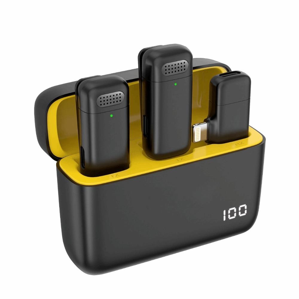 with Charging Case Lavalier Mic Intelligent Noise Reduction Lapel Microphone  Phone Recording