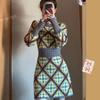 Women's Waist Thin Temperament Bottoming with New Year's Thick Sweater Skirt Knitted Dress Autumn Winter O-Neck