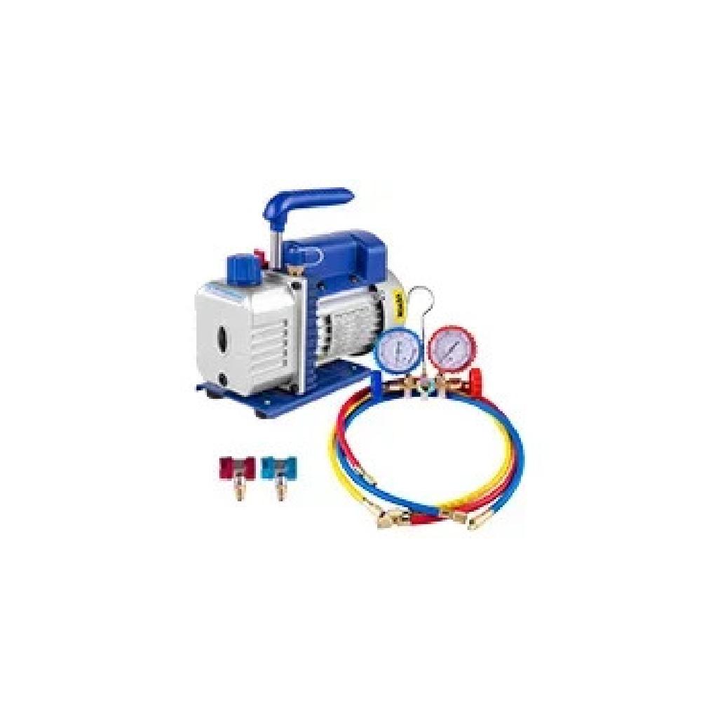 Vacuum Pump with Gauges AC Refrigerant HVAC Refrigeration Vacuum Packing Air Condition Automobile Maintenance 1.8-4.8CFM