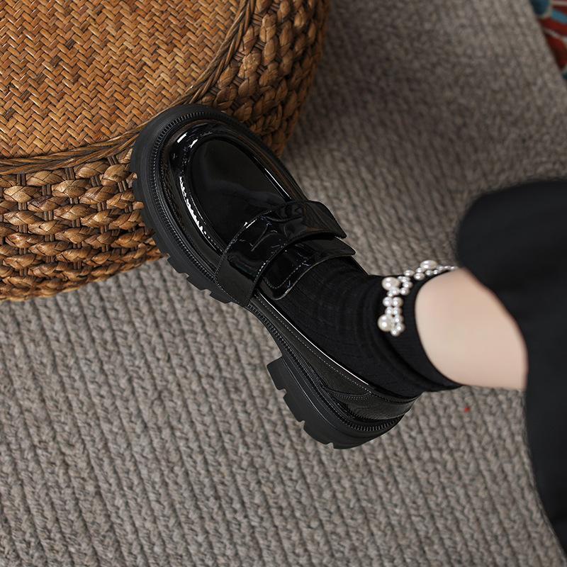 Platform Women's Shoes Muffin Simple Single Shoe Style Student Small Leather Shoes Women