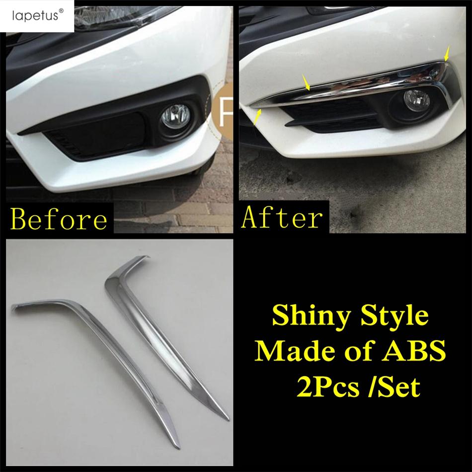 Chrome Front Rear Fog Lamp Light Ring Eyebrow Eyelid Molding Cover Trim For Honda Civic 2016 2017 Car Accessories Exterior Kit