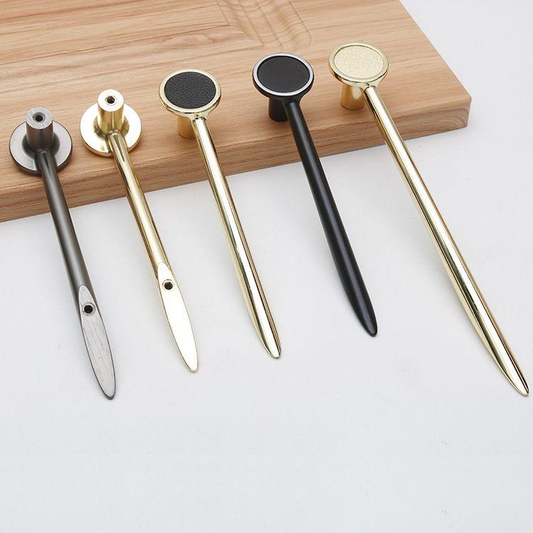 New Modern Polished Black Gold Chrome Bar Door Handles Simple Cabinet Wardrobe Drawer Furniture Pull Handles