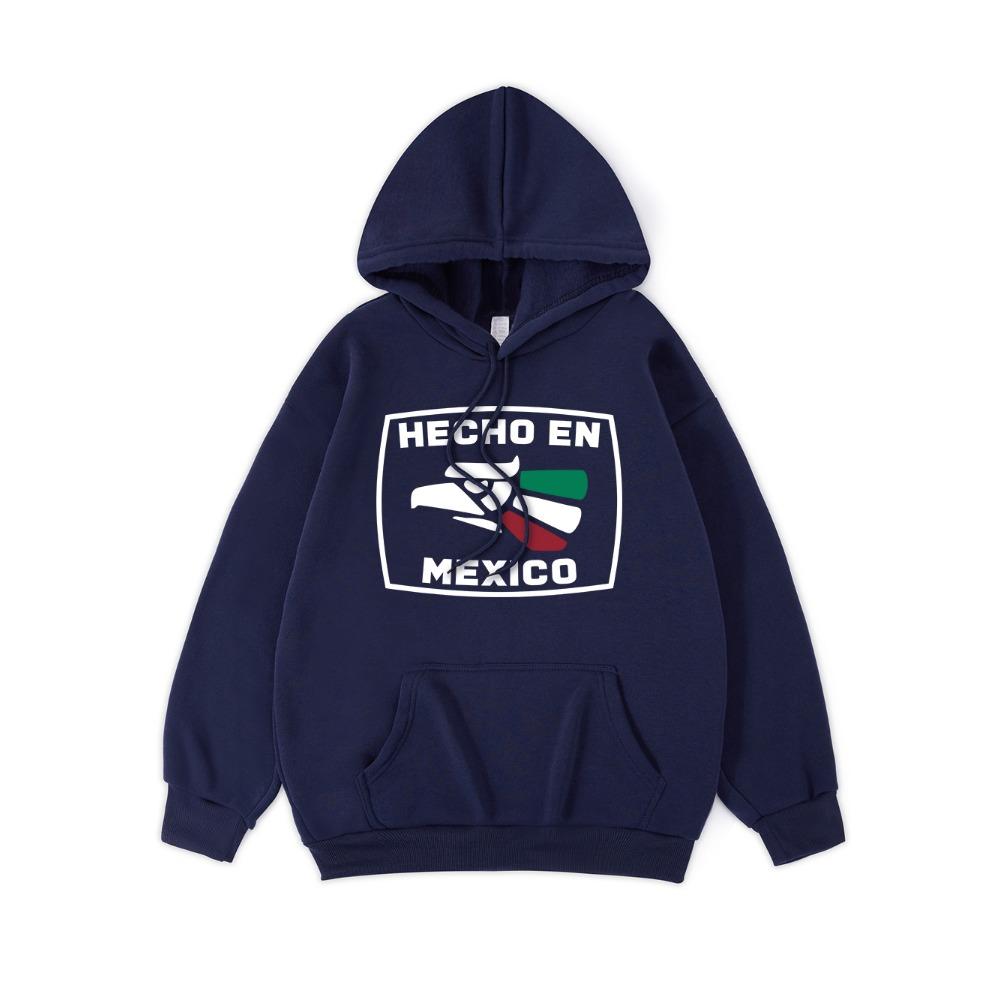 Hecho En Mexico Printing Hoodies Womens Comfortable Soft Hooded Street Loose Sweatshirt Winter Womans Sportswear