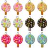 12-Color Resin Cartoon Lollipop Charms for DIY Jewelry