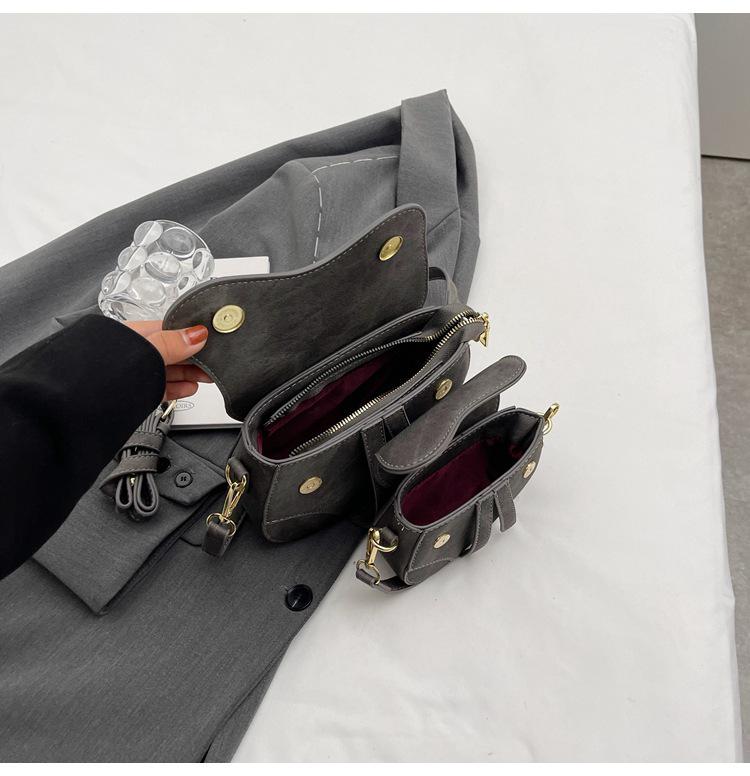 Retro Mini-Sattel-Umhängetasche: Europäischer & Amerikanischer Stil, Denim-Lippenstift-Design