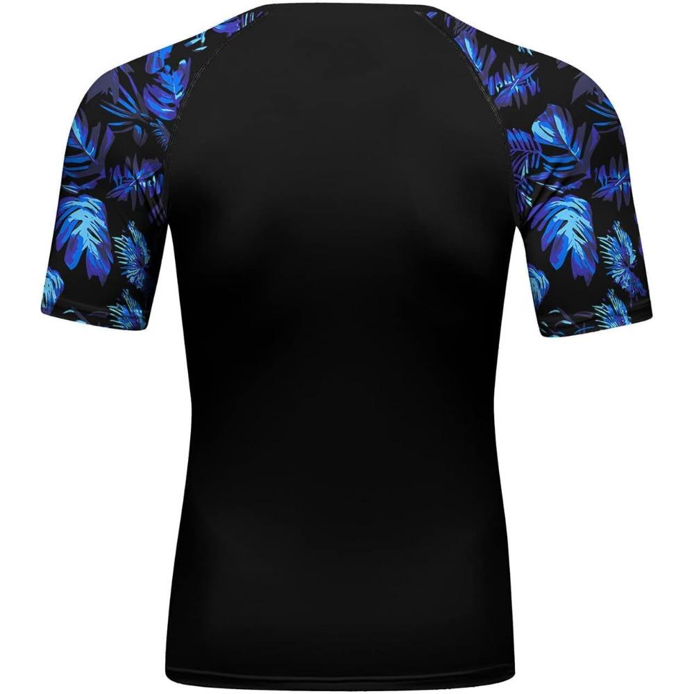 Red Plume Mens 3D Digital Printing Short Sleeve T-Shirt Outdoor Running Yoga Fitness Tight Shirt for Men