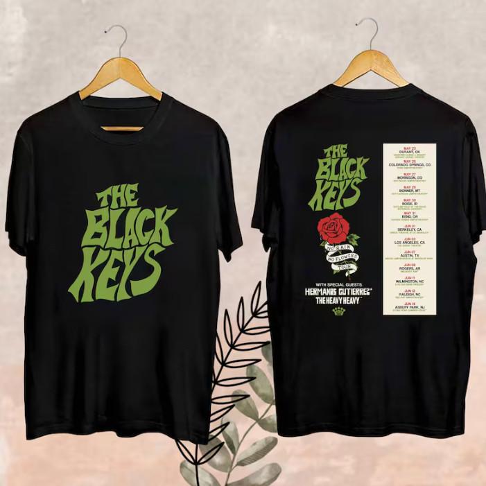 T-shirt da Fan per il Tour "No Rain No Flowers" dei The Black Keys, Regalo per Fan dei The Black Keys