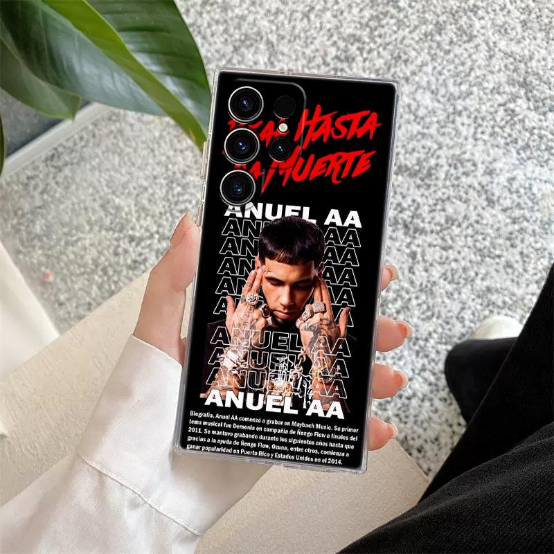 Anuel AA Real Hasta La Muerte Rapper Clear Case For Samsung Galaxy S26 S25 S24 S23 Ultra S20 S21 FE S22 Plus S26 5G Phone Cover